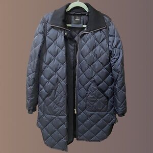 Theory Navy Quilted Coat